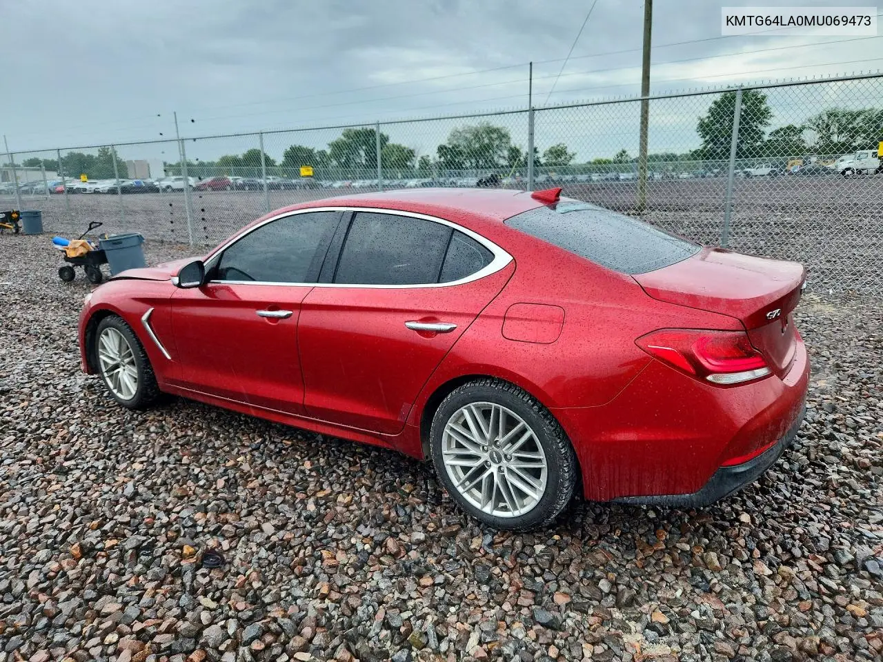 2021 Genesis G70 2.0T VIN: KMTG64LA0MU069473 Lot: 58764596