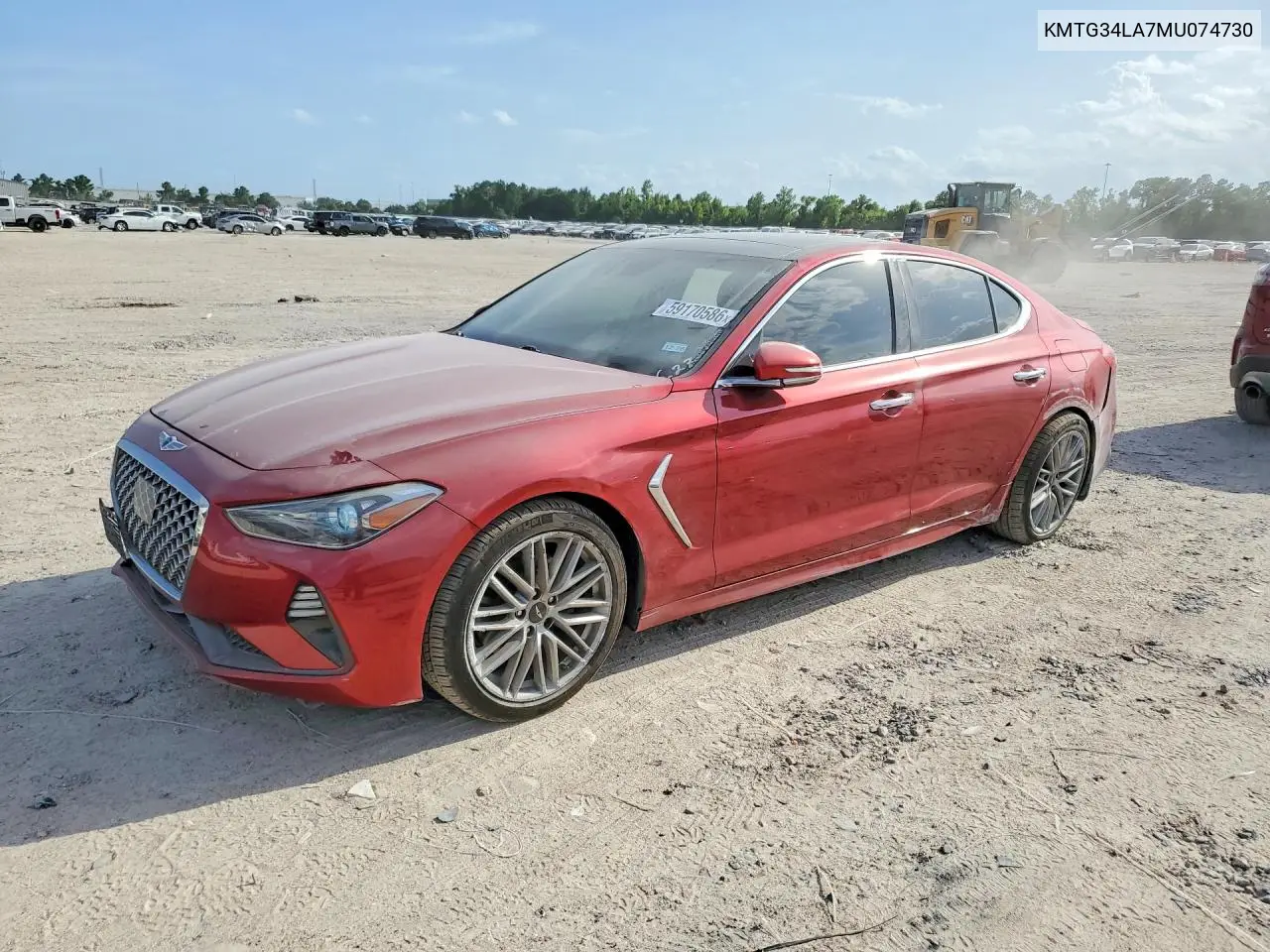 2021 Genesis G70 Elite VIN: KMTG34LA7MU074730 Lot: 59170586