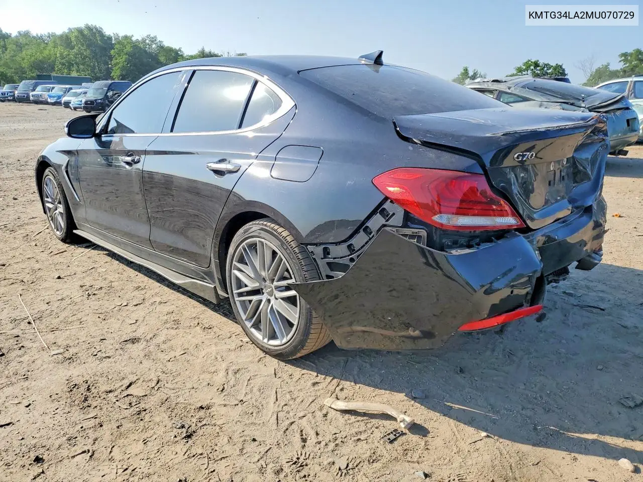 2021 Genesis G70 Elite VIN: KMTG34LA2MU070729 Lot: 59308296