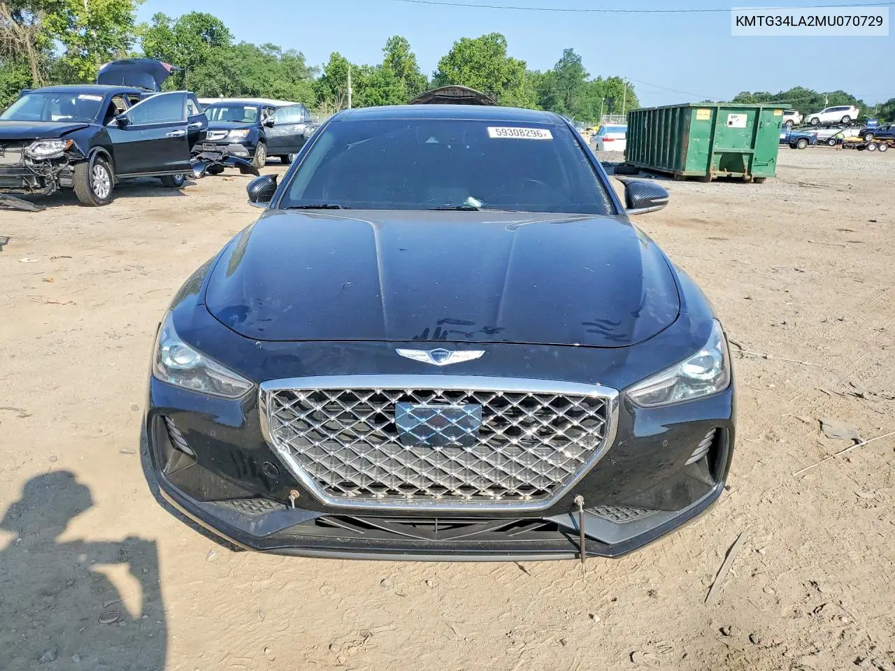 2021 Genesis G70 Elite VIN: KMTG34LA2MU070729 Lot: 59308296