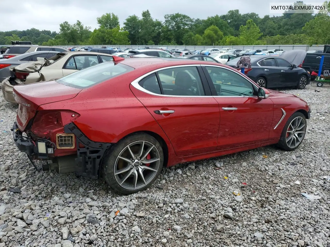 2021 Genesis G70 3.3T VIN: KMTG74LEXMU074261 Lot: 60115086