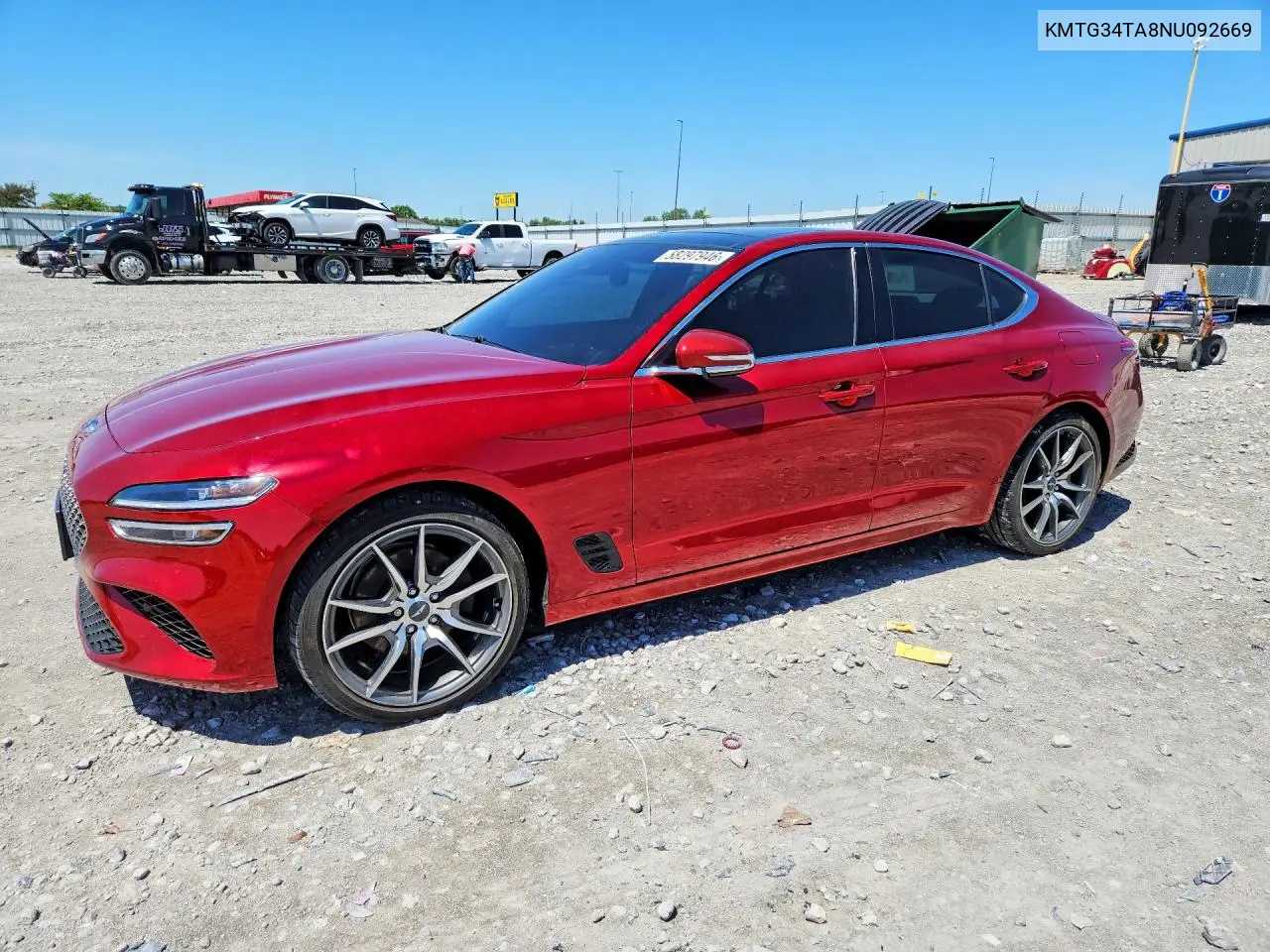 2022 Genesis G70 2.0T VIN: KMTG34TA8NU092669 Lot: 58297946