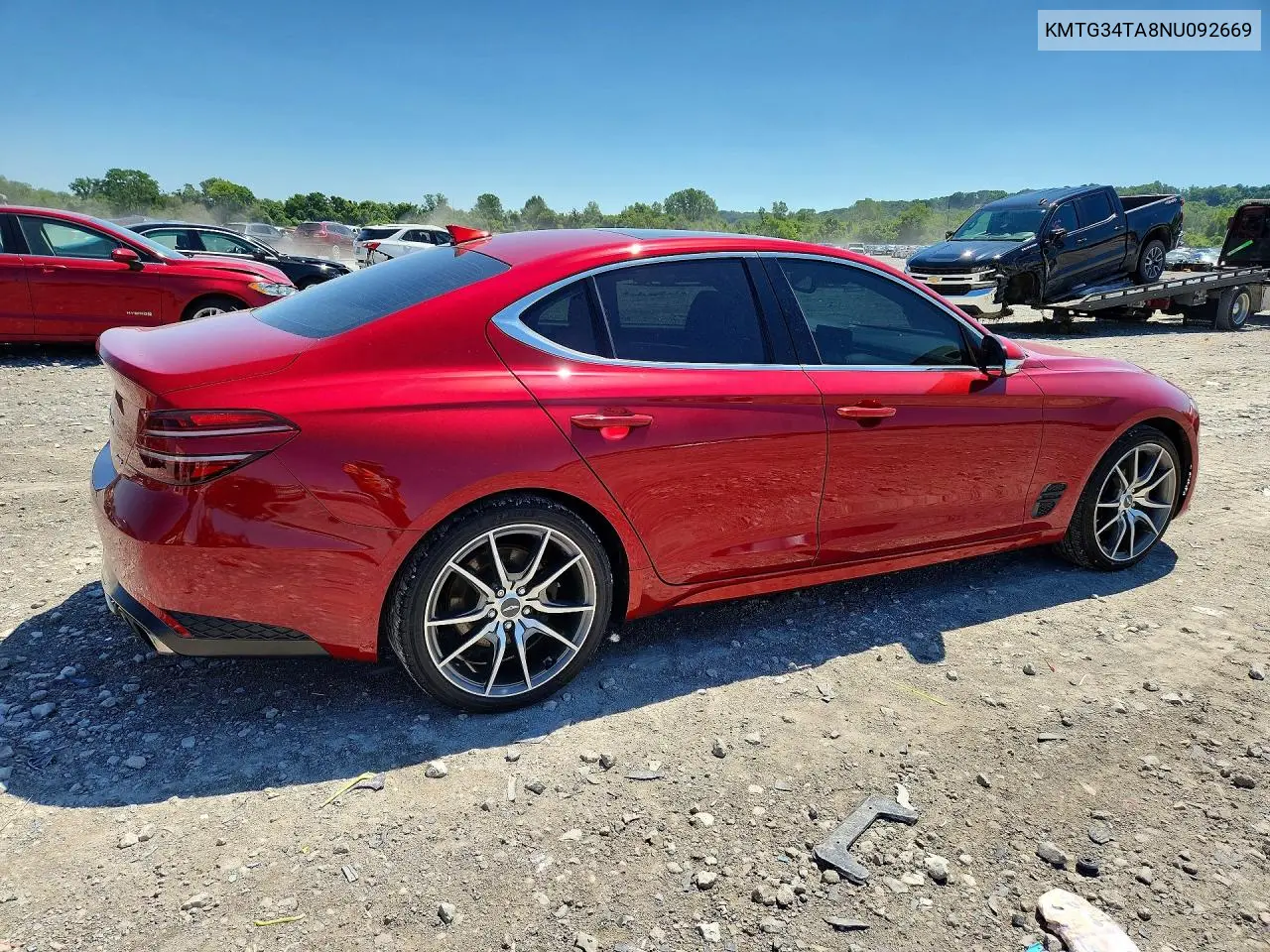 2022 Genesis G70 2.0T VIN: KMTG34TA8NU092669 Lot: 58297946