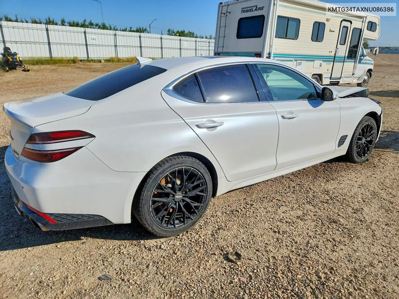 2022 Genesis G70 2.0T VIN: KMTG34TAXNU086386 Lot: 58843886