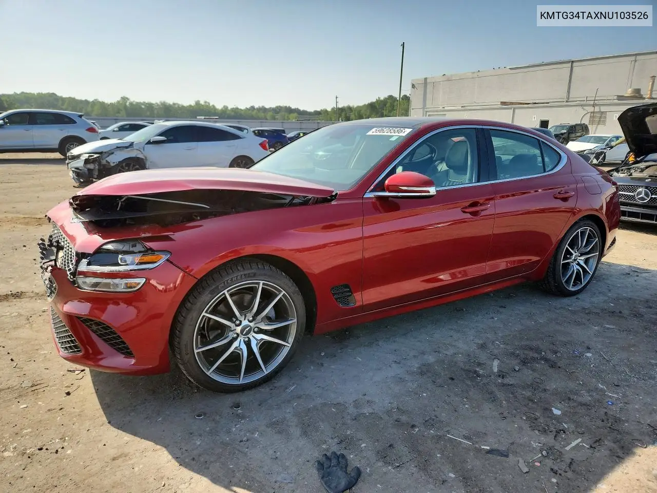2022 Genesis G70 2.0T VIN: KMTG34TAXNU103526 Lot: 59628586