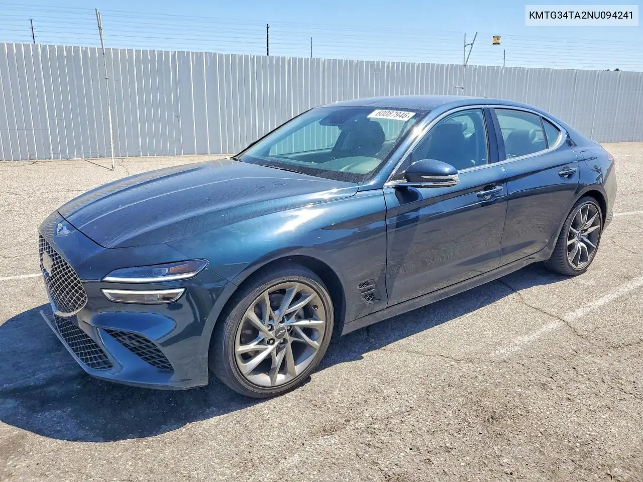 2022 Genesis G70 2.0T VIN: KMTG34TA2NU094241 Lot: 60087946