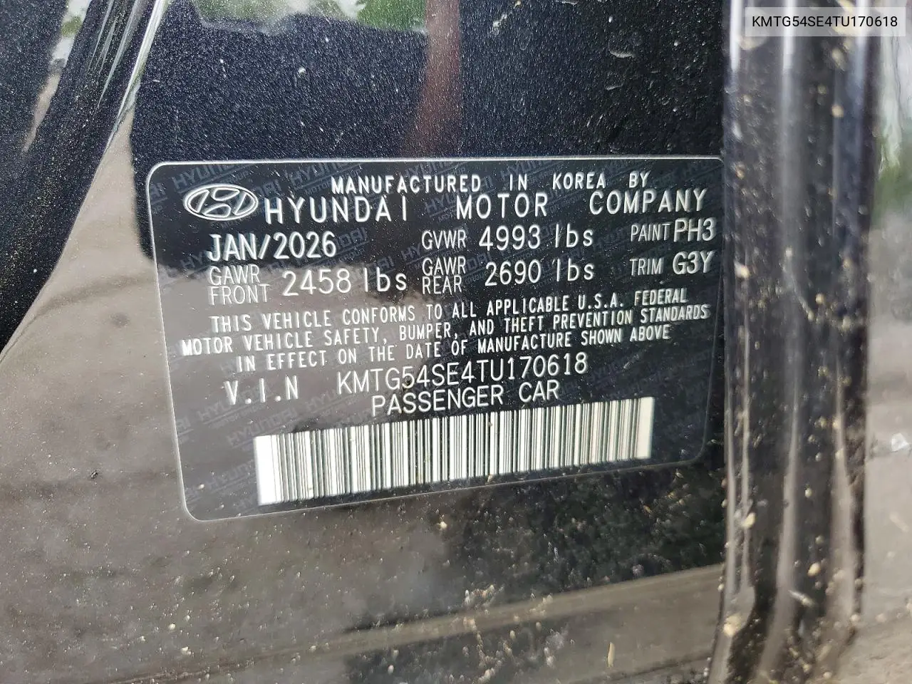 2026 Genesis G70 Sport Prestige VIN: KMTG54SE4TU170618 Lot: 53952126