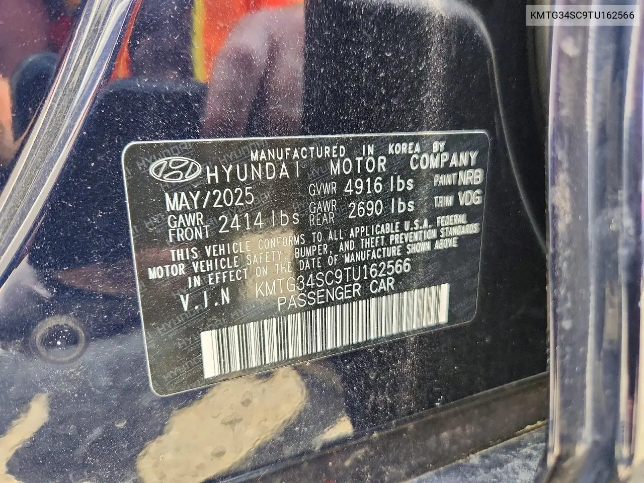 2026 Genesis G70 Prestige VIN: KMTG34SC9TU162566 Lot: 60679186