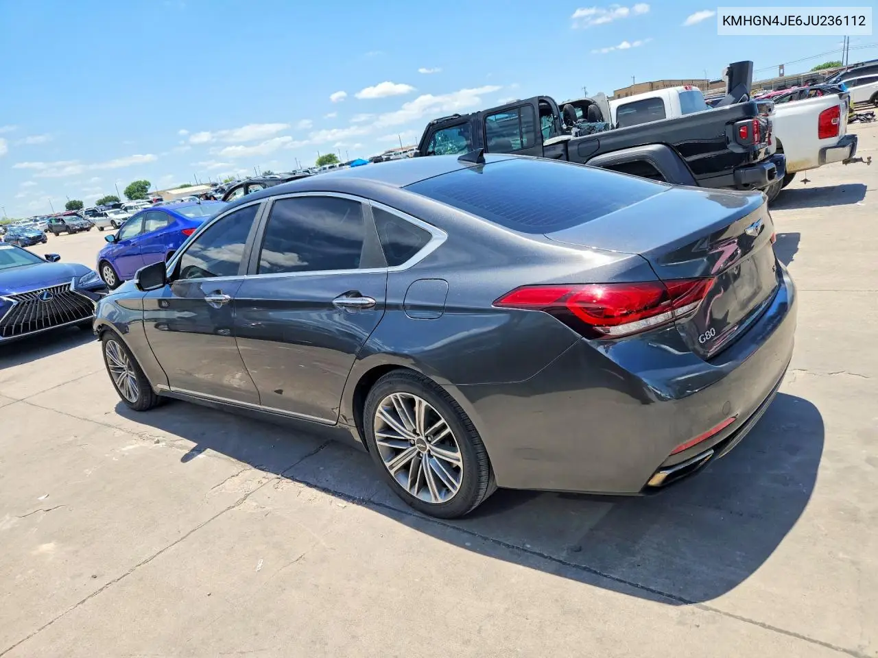 2018 Genesis G80 3.8 VIN: KMHGN4JE6JU236112 Lot: 55439536