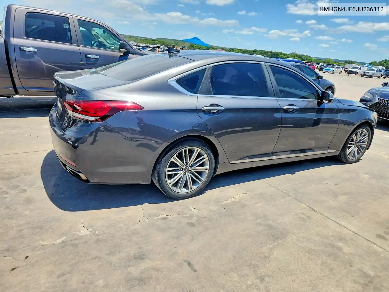 2018 Genesis G80 3.8 VIN: KMHGN4JE6JU236112 Lot: 55439536