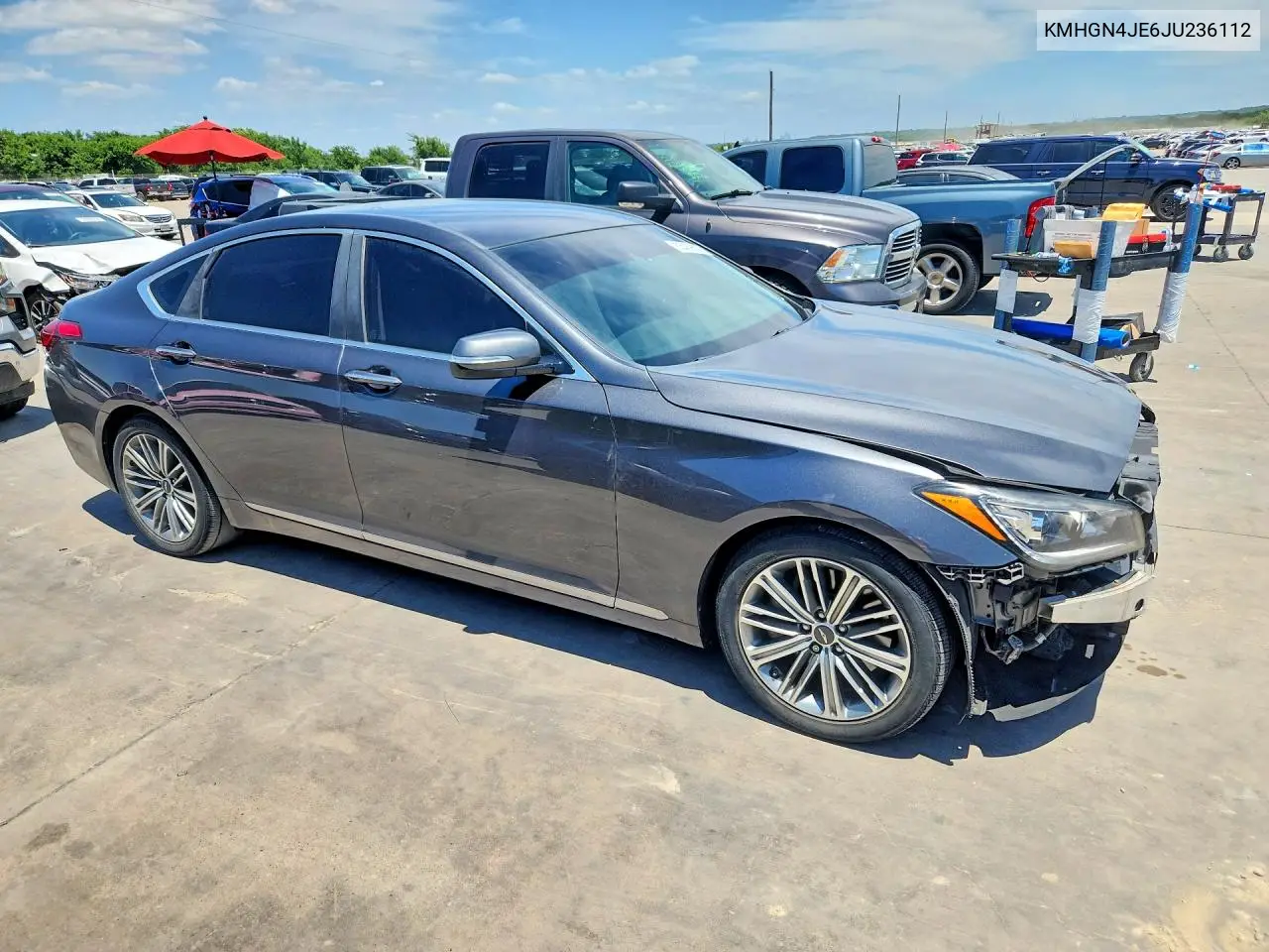 2018 Genesis G80 3.8 VIN: KMHGN4JE6JU236112 Lot: 55439536