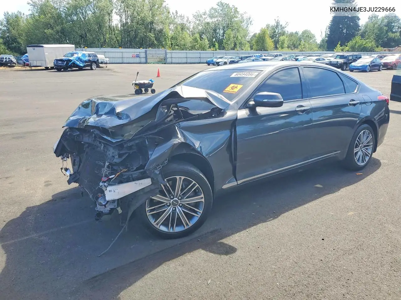 2018 Genesis G80 3.8 VIN: KMHGN4JE3JU229666 Lot: 60494096