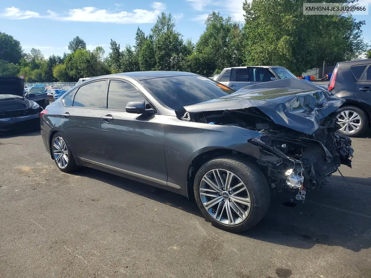 2018 Genesis G80 3.8 VIN: KMHGN4JE3JU229666 Lot: 60494096