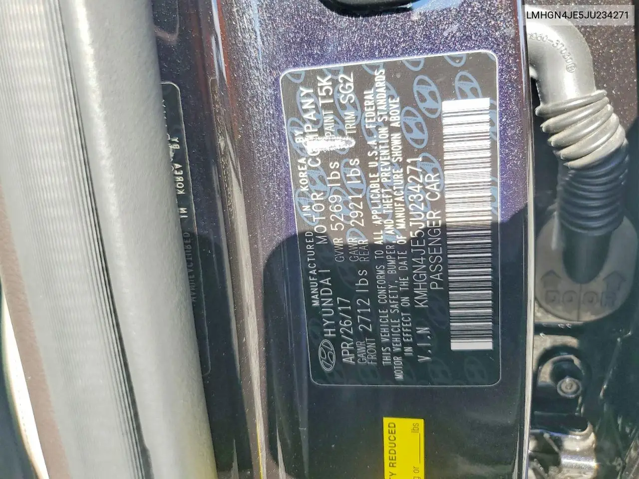2018 Gens G80 3.8 VIN: KMHGN4JE5JU234271 Lot: 61577786