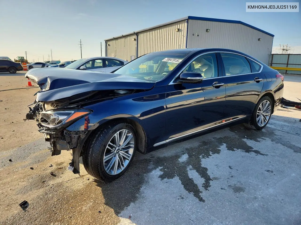 2018 Genesis G80 3.8 VIN: KMHGN4JE0JU251169 Lot: 79847915