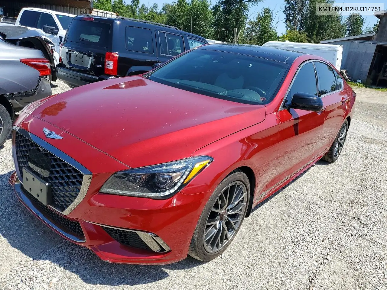 2019 Genesis G80 3.3T Sport VIN: KMTFN4JB2KU314751 Lot: 59382446