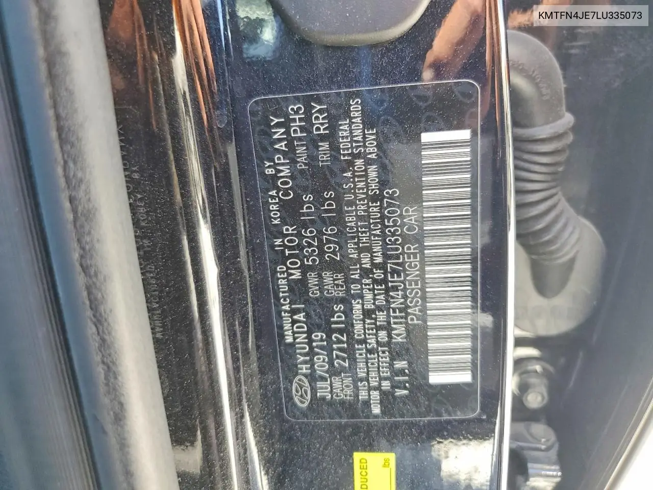 2020 Genesis G80 3.8 VIN: KMTFN4JE7LU335073 Lot: 59105836