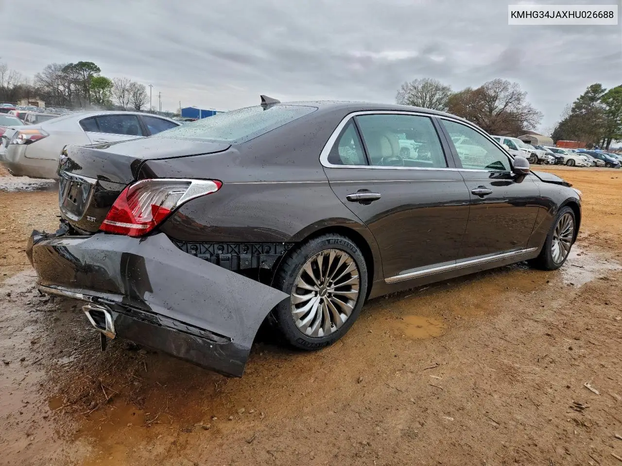 2017 Genesis G90 Premium VIN: KMHG34JAXHU026688 Lot: 94710445