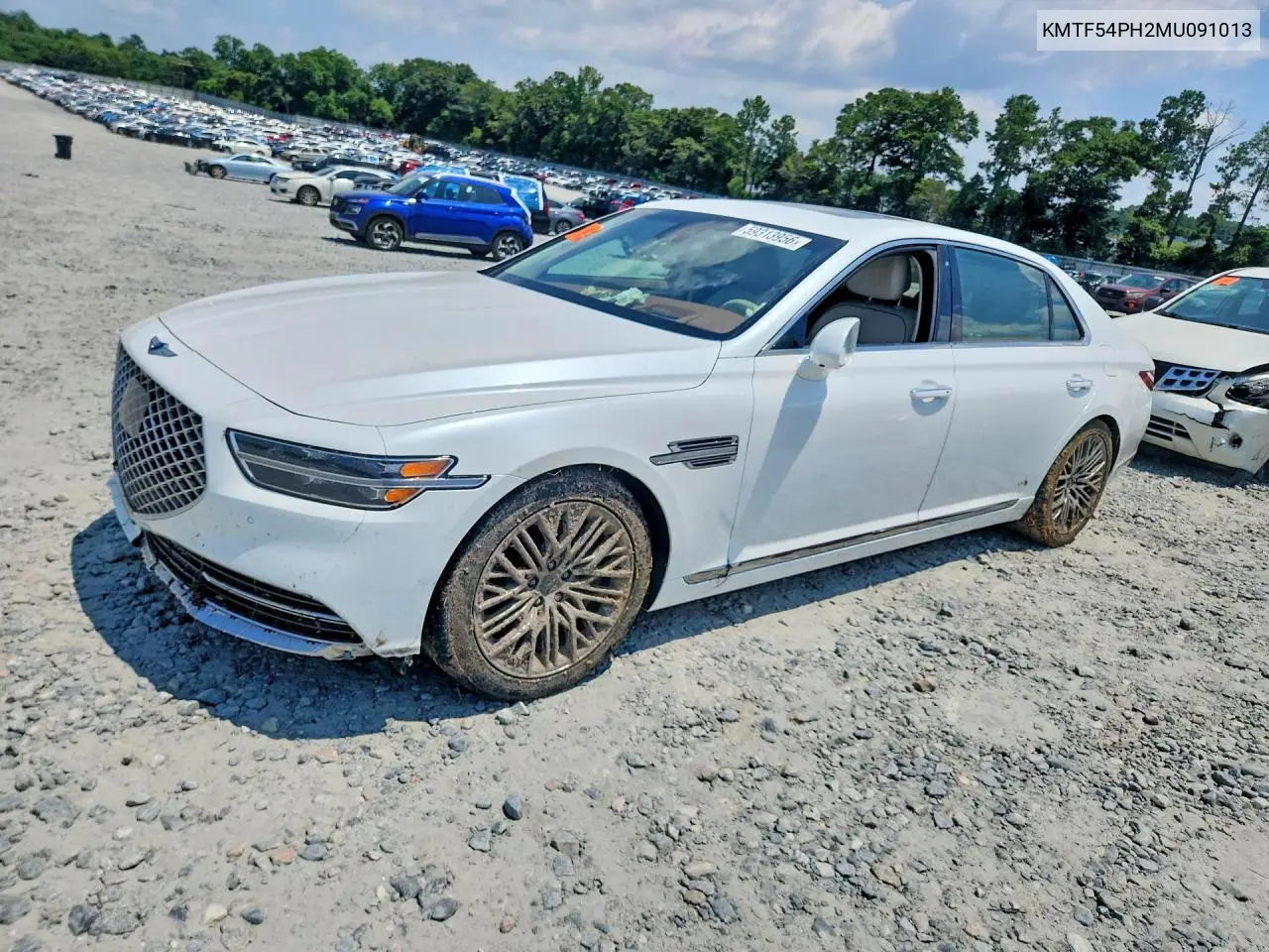 2021 Genesis G90 Ultimate VIN: KMTF54PH2MU091013 Lot: 59313956