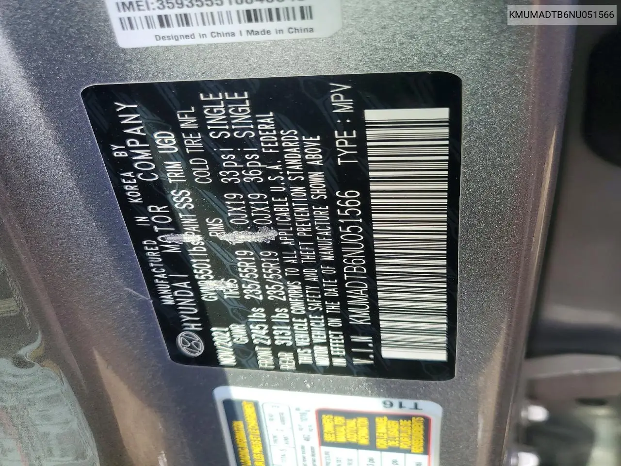 2022 Genesis Gv70 2.5T Standard VIN: KMUMADTB6NU051566 Lot: 52864956