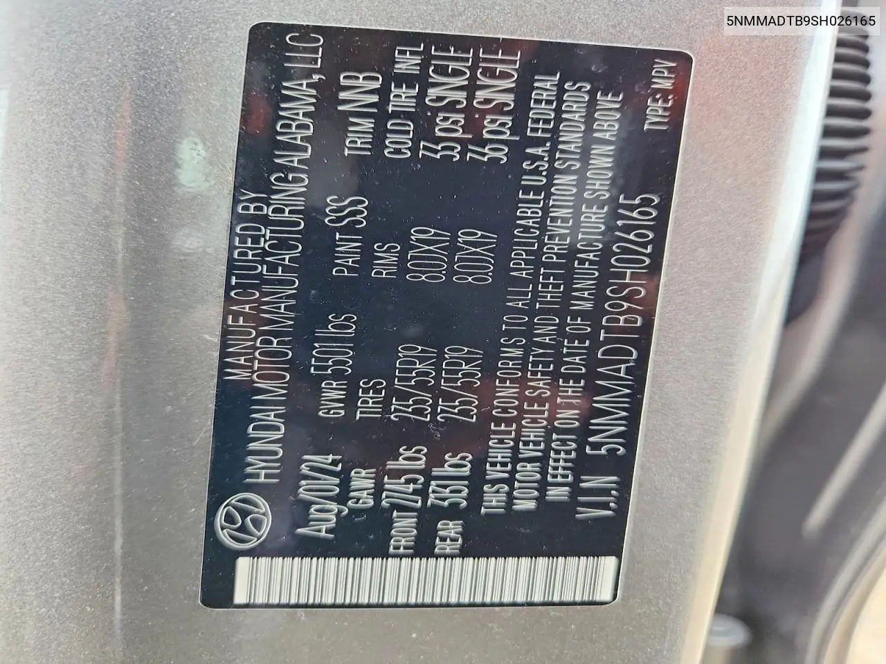 2025 Genesis Gv70 2.5T Standard VIN: 5NMMADTB9SH026165 Lot: 61123416