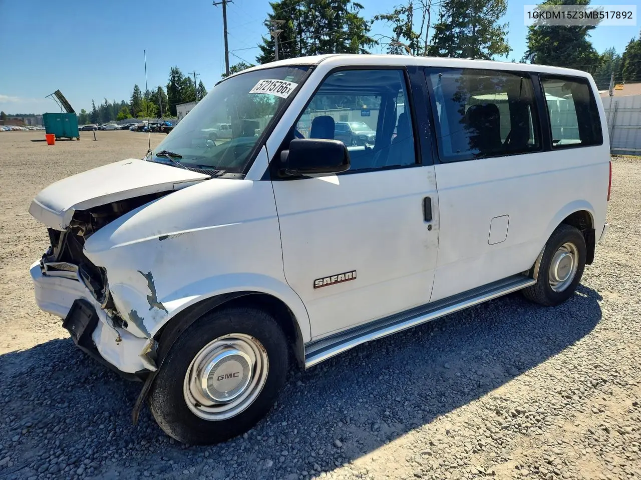 1991 GMC Safari VIN: 1GKDM15Z3MB517892 Lot: 57215766