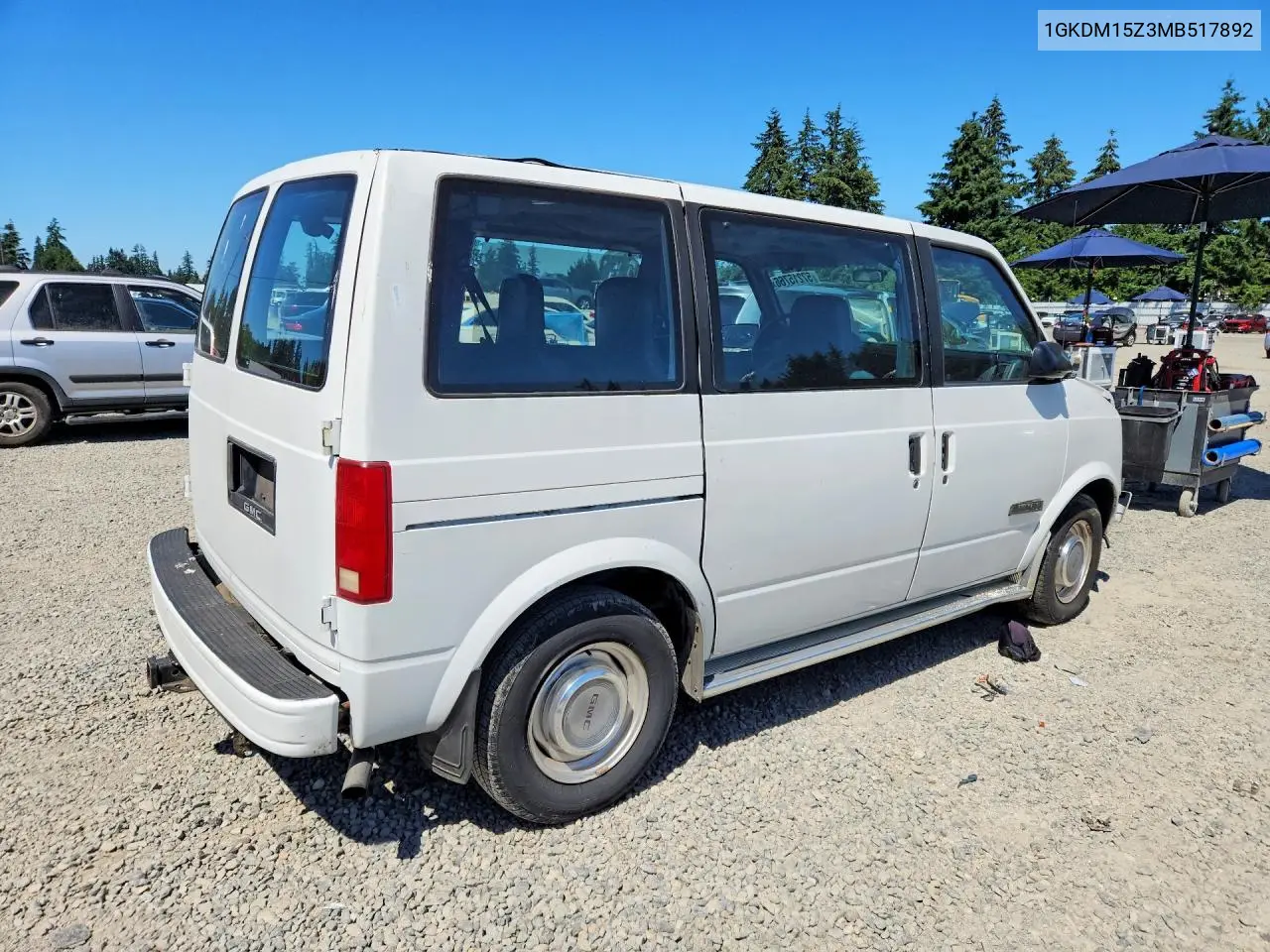 1991 GMC Safari VIN: 1GKDM15Z3MB517892 Lot: 57215766