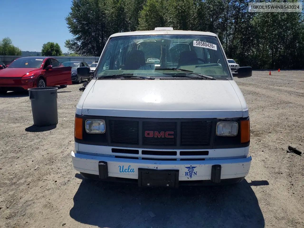 1992 GMC Safari Rv VIN: 1GKDL15W4NB543024 Lot: 58580426