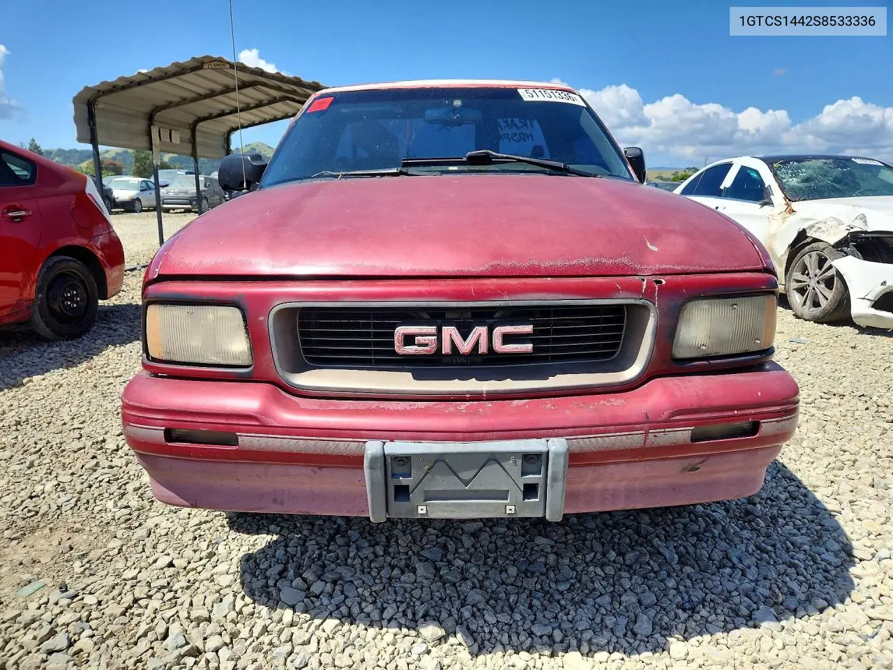 1995 GMC Sonoma VIN: 1GTCS1442S8533336 Lot: 51151336