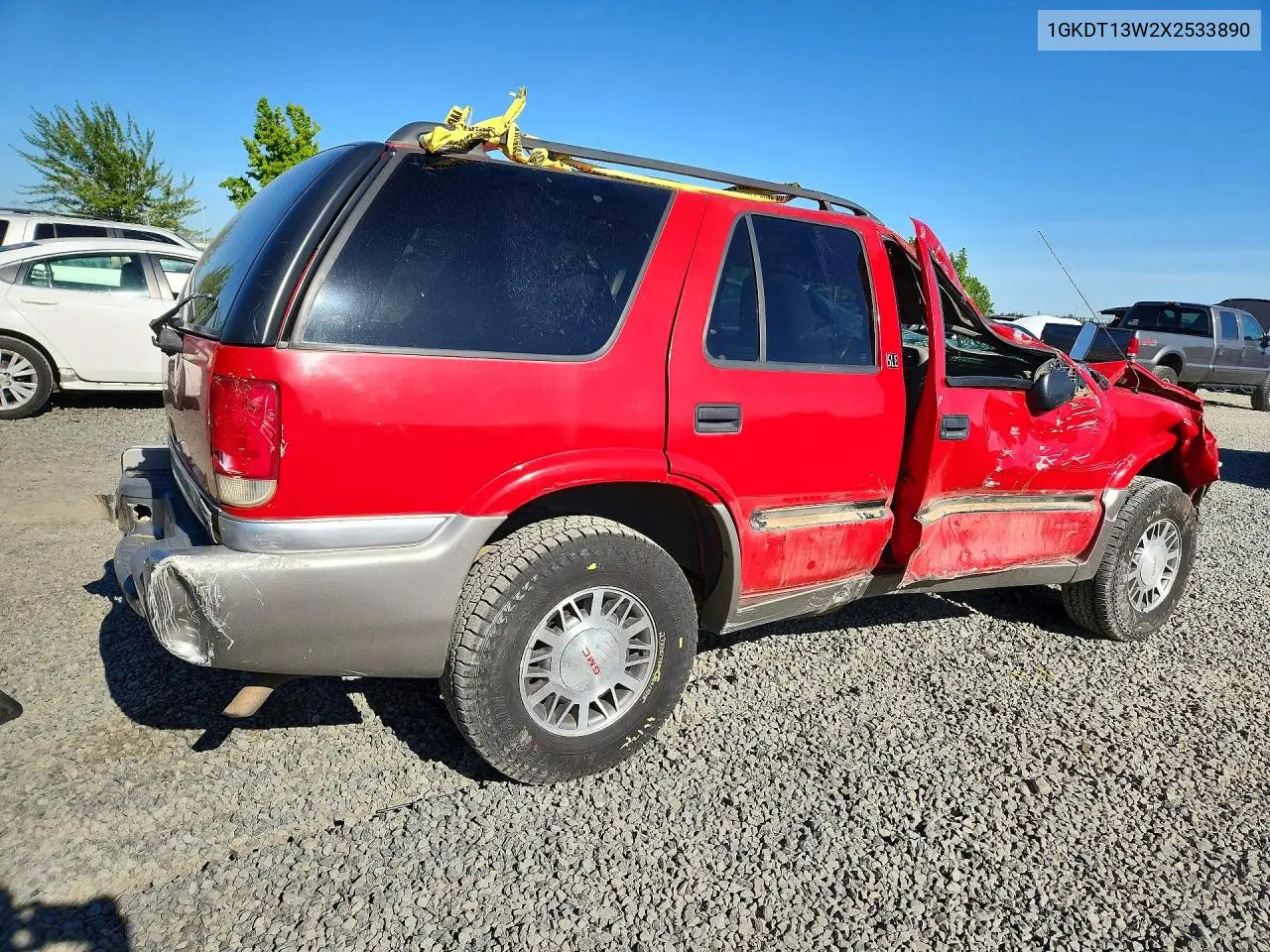 1999 GMC Jimmy VIN: 1GKDT13W2X2533890 Lot: 57597086
