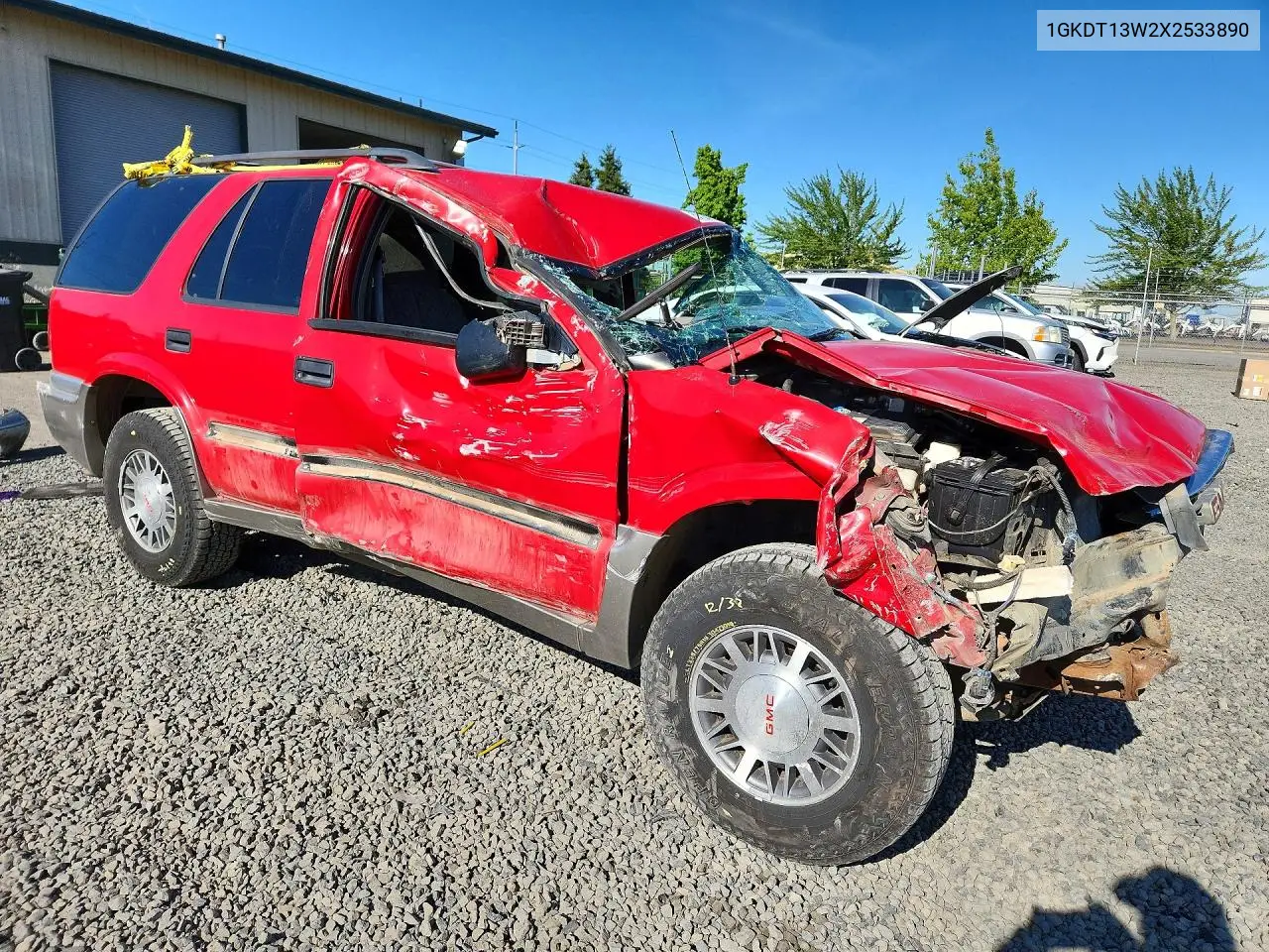 1999 GMC Jimmy VIN: 1GKDT13W2X2533890 Lot: 57597086