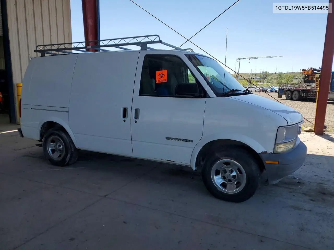 2000 GMC Safari Xt VIN: 1GTDL19W5YB514495 Lot: 52943616