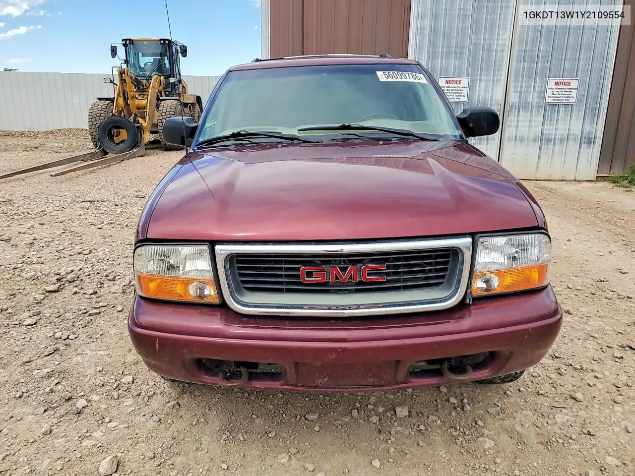 2000 GMC Jimmy / Envoy VIN: 1GKDT13W1Y2109554 Lot: 56099786