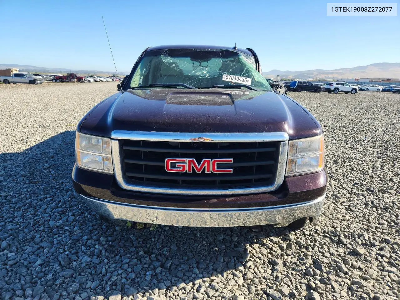 2008 GMC Sierra K1500 VIN: 1GTEK19008Z272077 Lot: 57040436