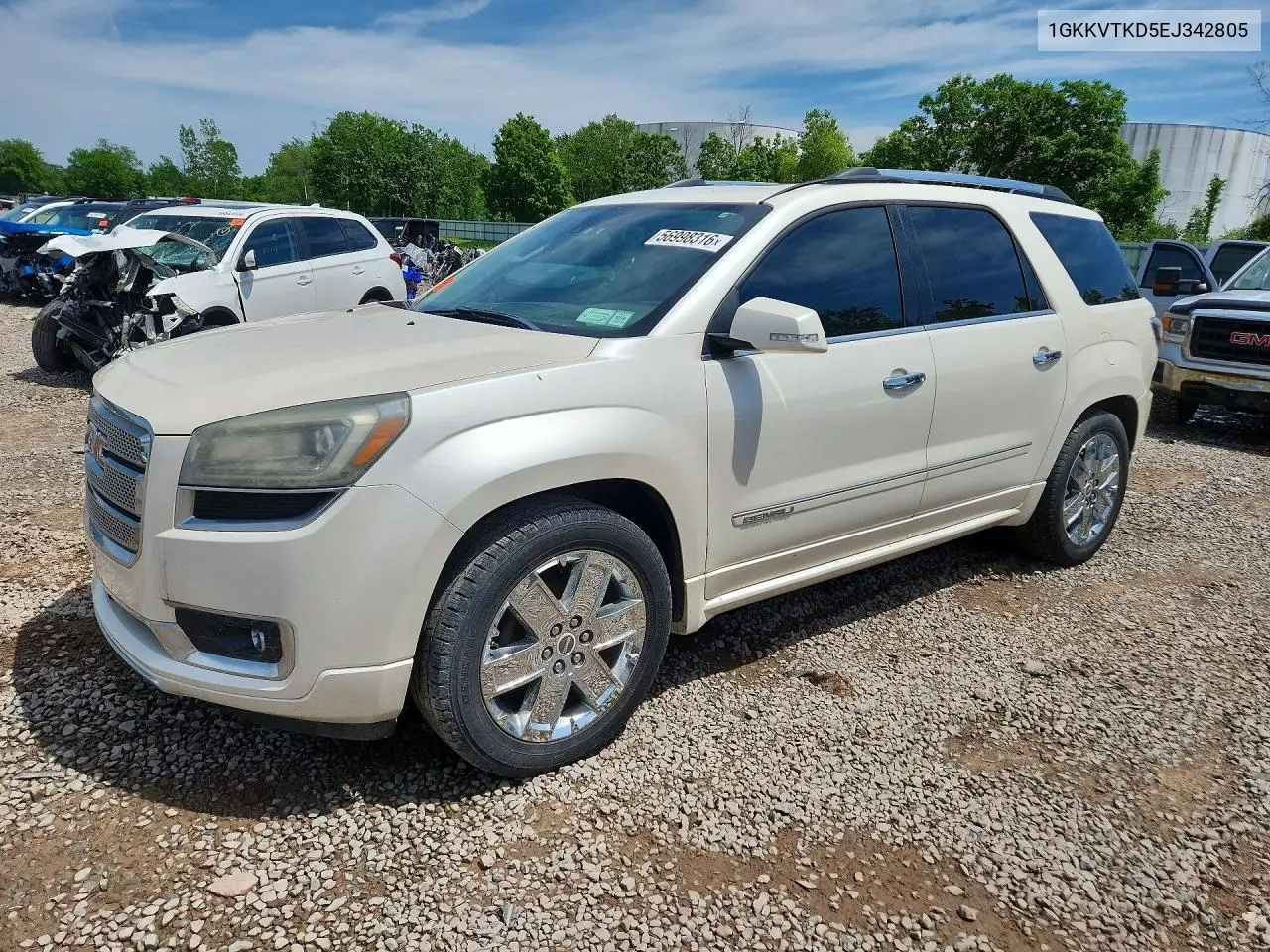 2014 GMC Acadia Denali VIN: 1GKKVTKD5EJ342805 Lot: 56998316