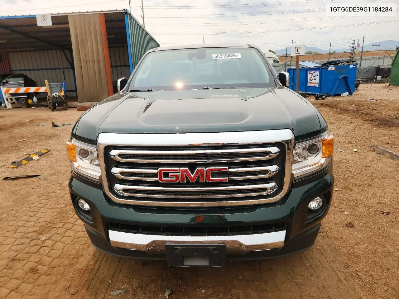 2016 GMC Canyon Slt VIN: 1GTG6DE39G1184284 Lot: 58310456