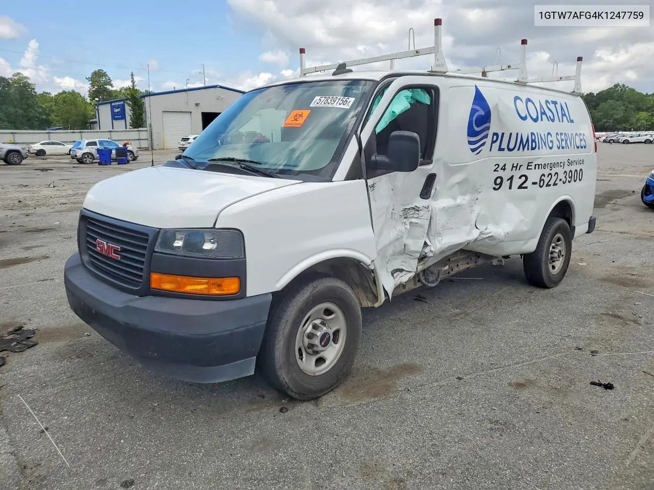 2019 GMC Savana G2500 VIN: 1GTW7AFG4K1247759 Lot: 57839156