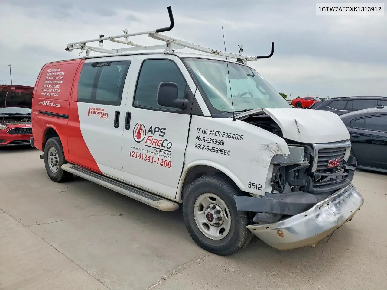 2019 GMC Savana G2500 VIN: 1GTW7AFGXK1313912 Lot: 58376936