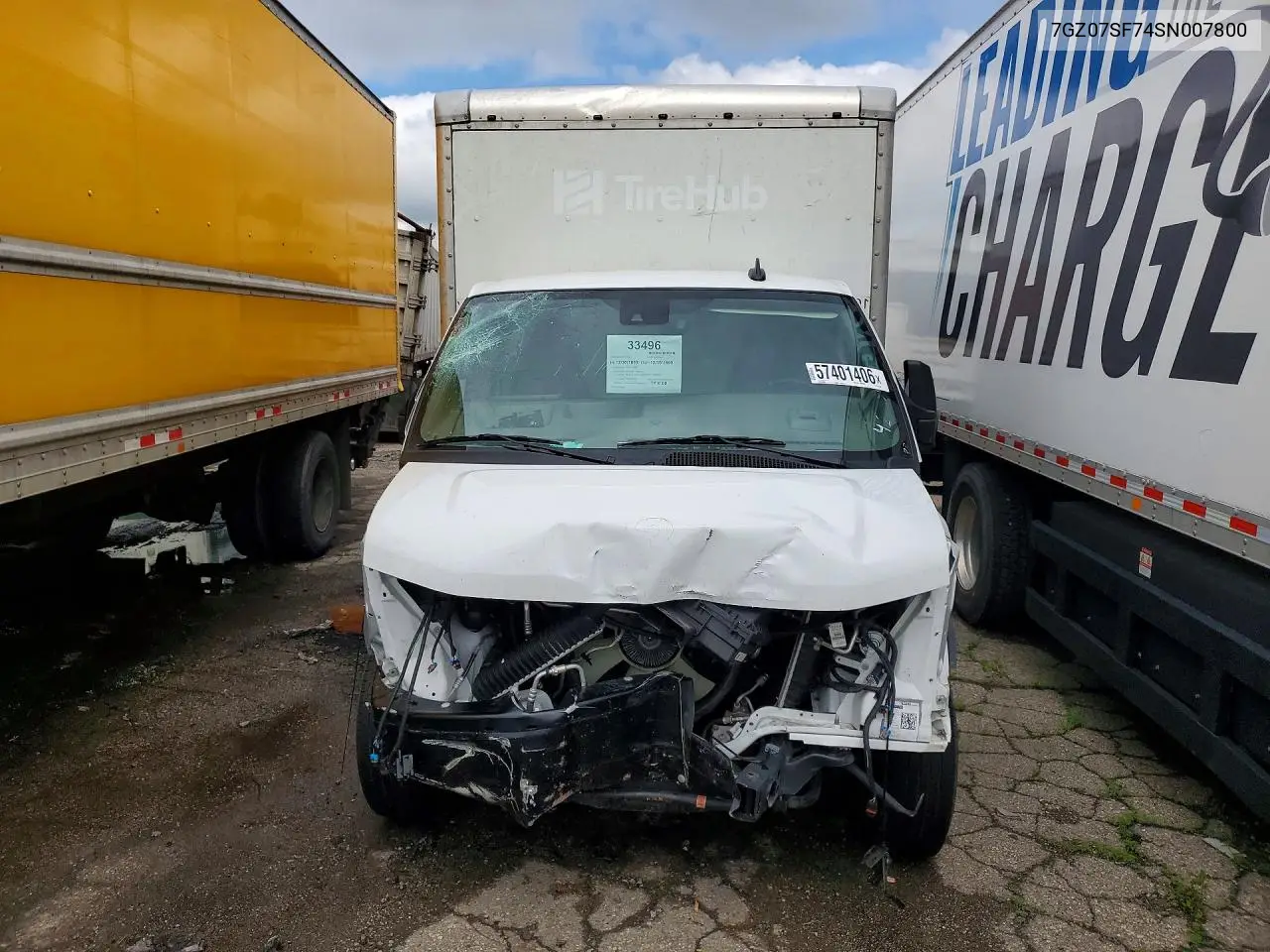 2025 GMC Savana Cut - Box Truck VIN: 7GZ07SF74SN007800 Lot: 57401406