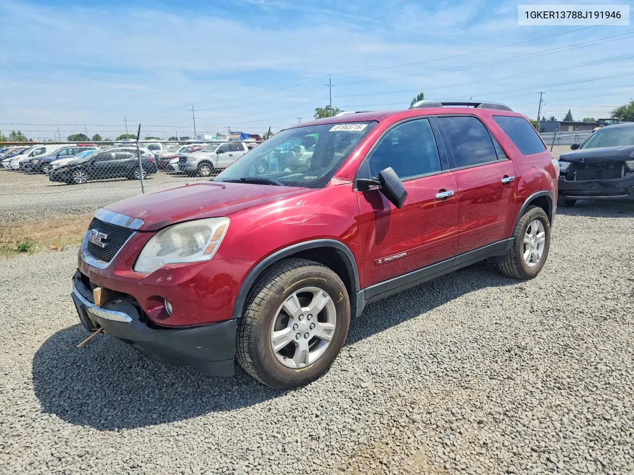 2008 GMC Acadia Sle VIN: 1GKER13788J191946 Lot: 61963716