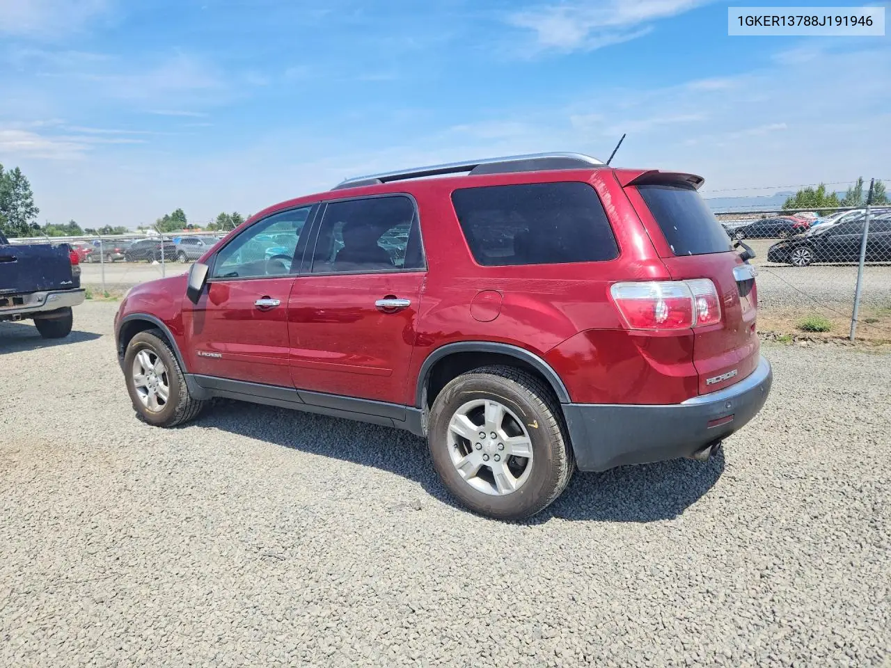 2008 GMC Acadia Sle VIN: 1GKER13788J191946 Lot: 61963716