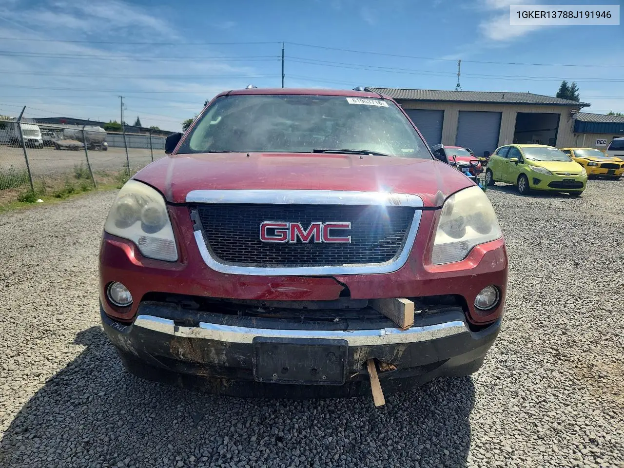 2008 GMC Acadia Sle VIN: 1GKER13788J191946 Lot: 61963716