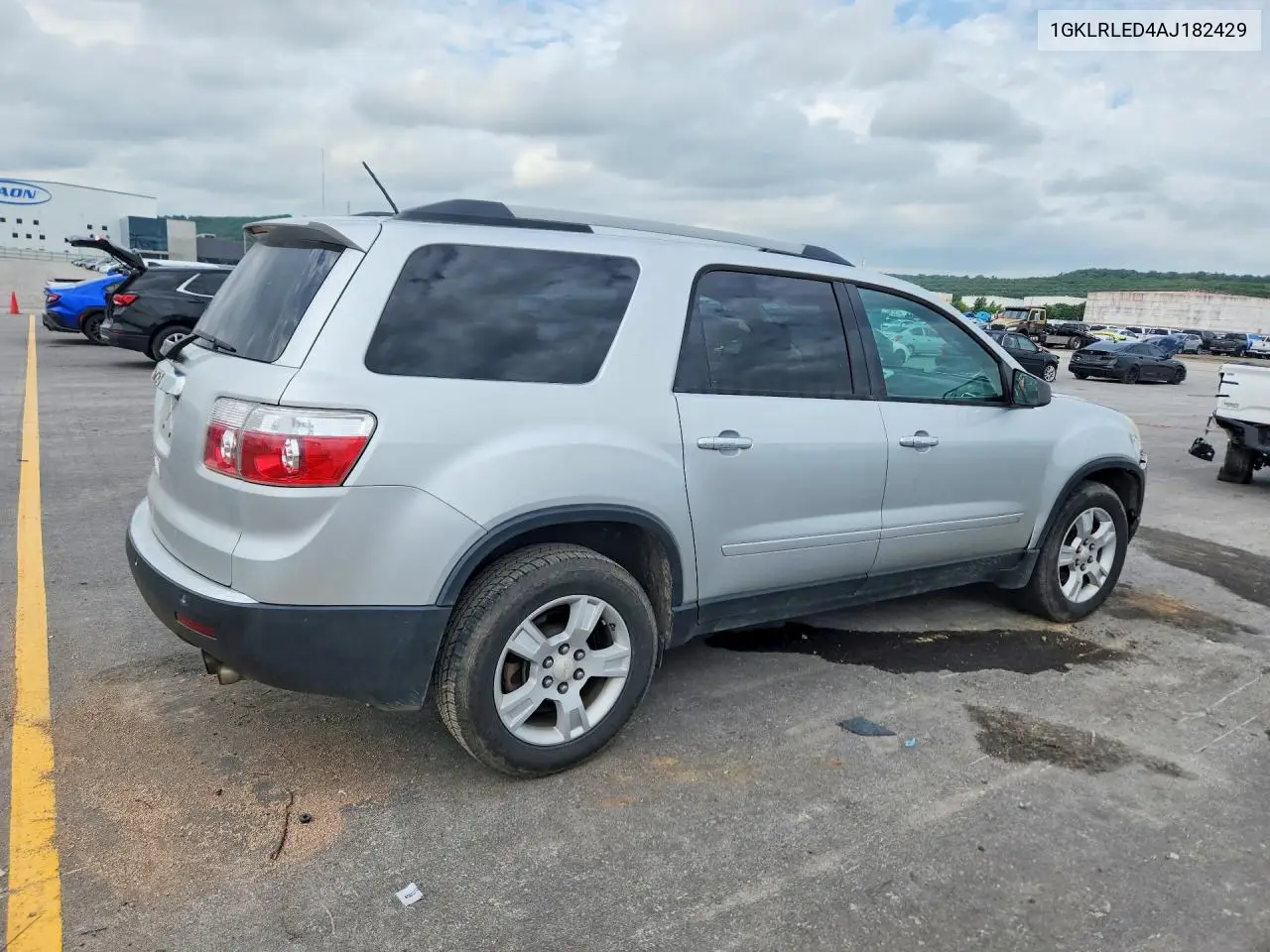 2010 GMC Acadia Sle VIN: 1GKLRLED4AJ182429 Lot: 57092366