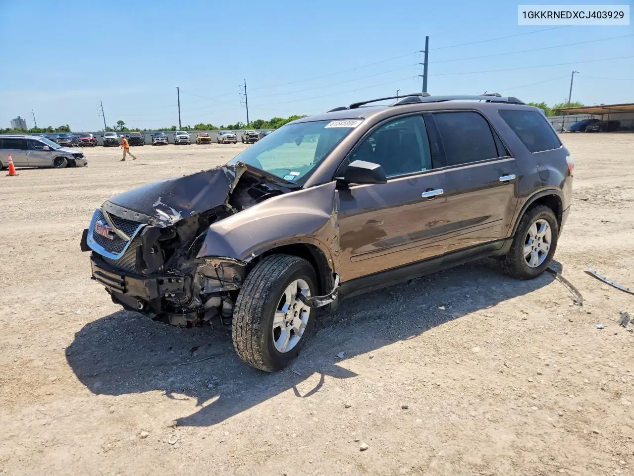 2012 GMC Acadia Sle VIN: 1GKKRNEDXCJ403929 Lot: 61545006
