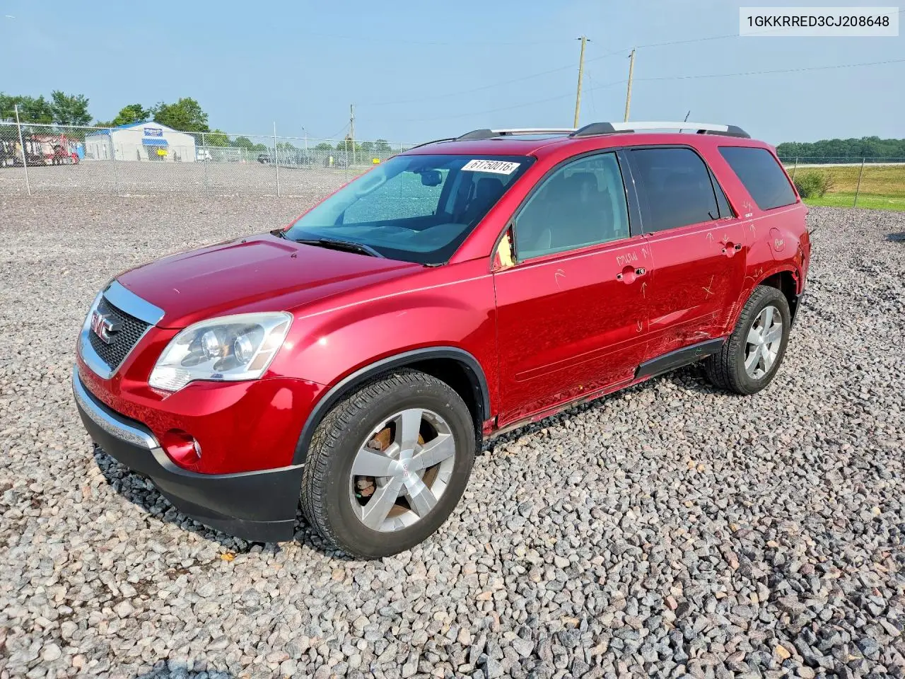 2012 GMC Acadia Slt-1 VIN: 1GKKRRED3CJ208648 Lot: 61750016