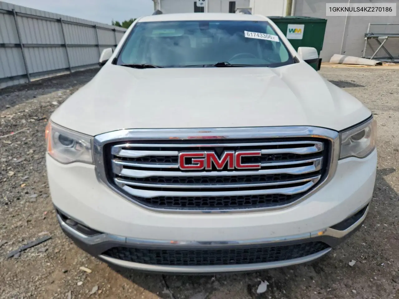 2019 GMC Acadia Slt-1 VIN: 1GKKNULS4KZ270186 Lot: 61743306
