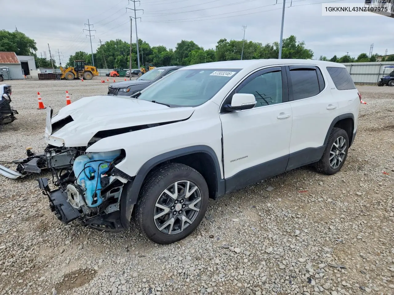 2022 GMC Acadia Sle VIN: 1GKKNKL43NZ107975 Lot: 57303246