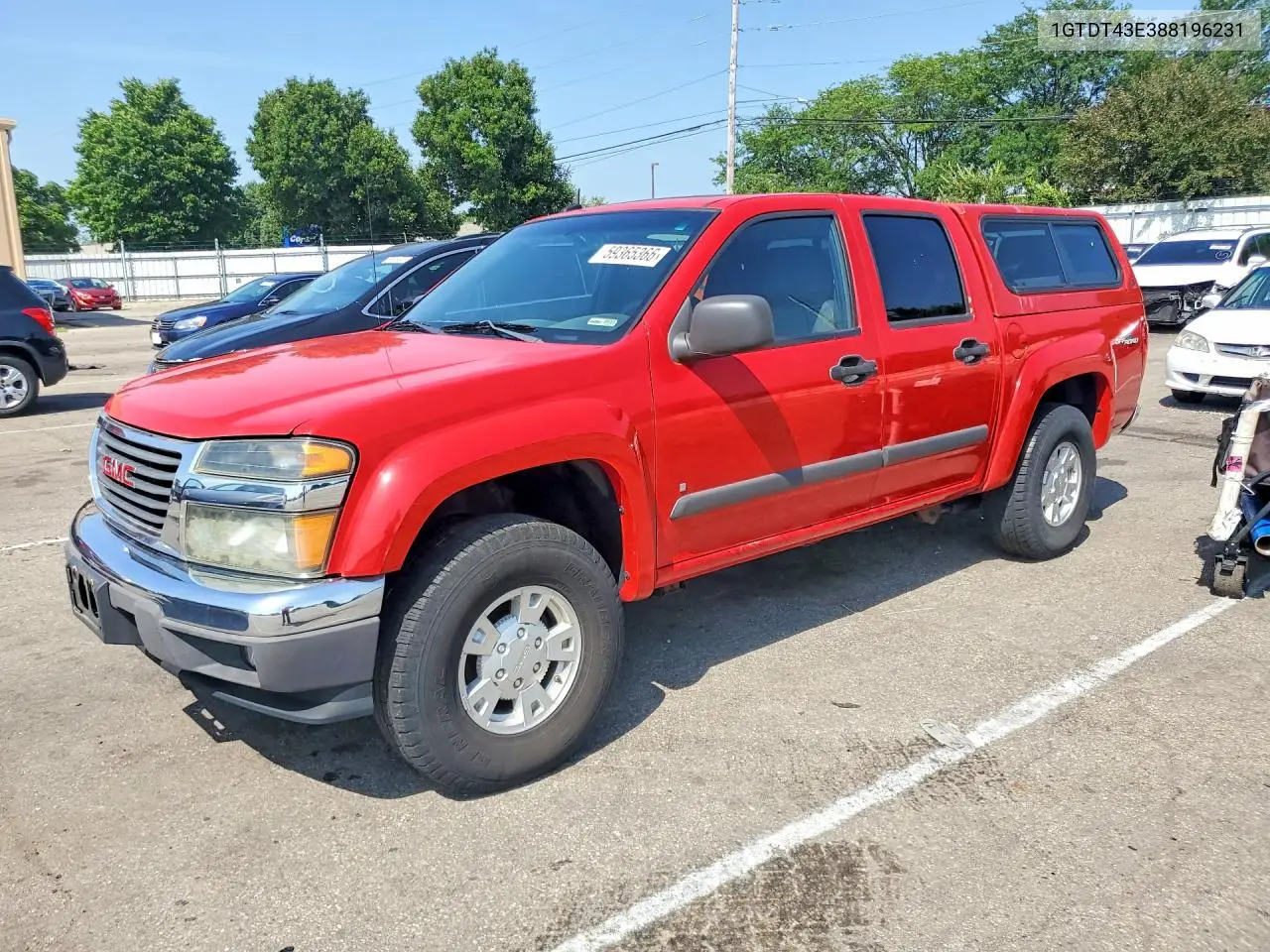 2008 GMC Canyon Sle VIN: 1GTDT43E388196231 Lot: 59365366
