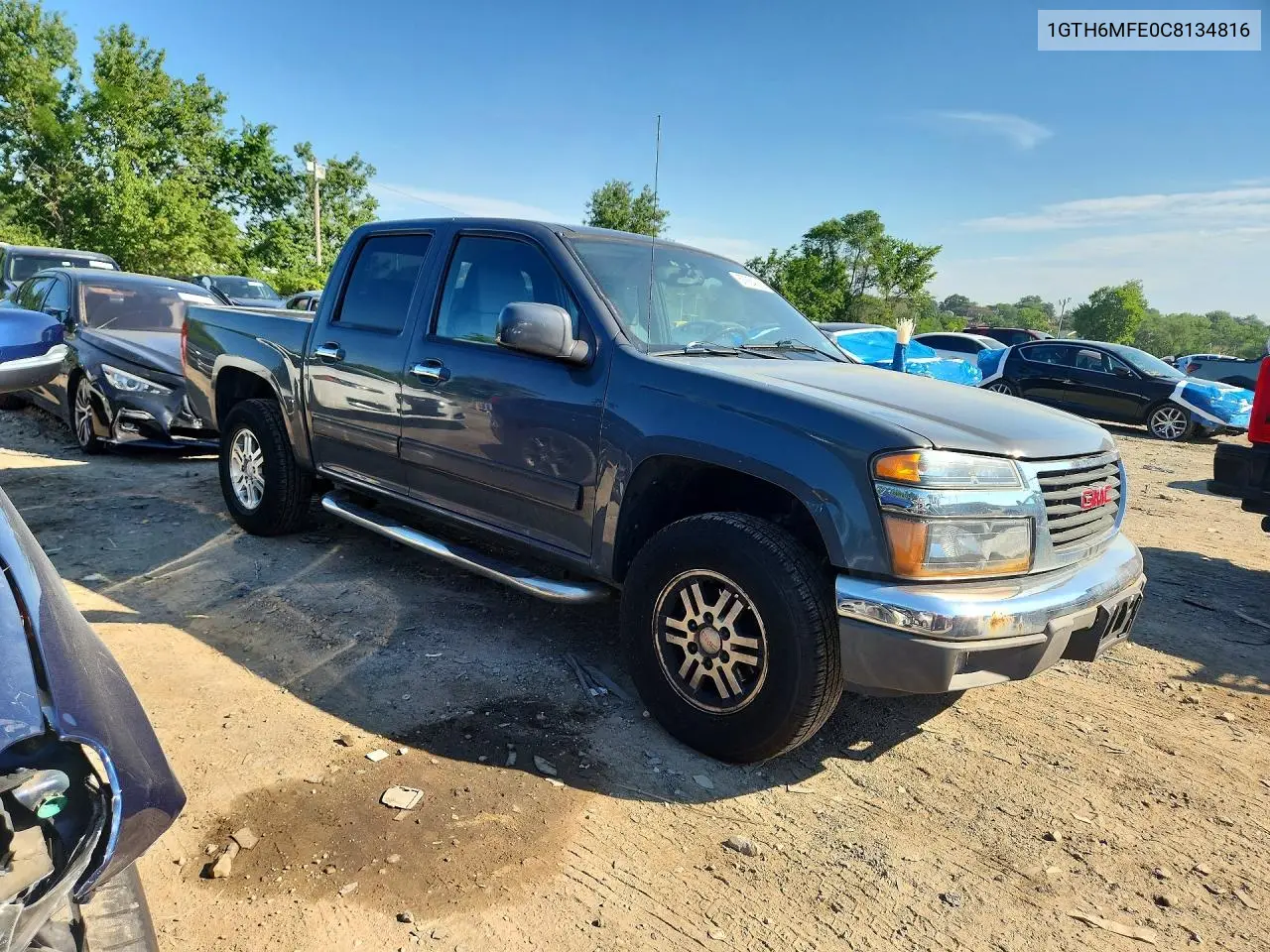 2012 GMC Canyon Sle VIN: 1GTH6MFE0C8134816 Lot: 57854616