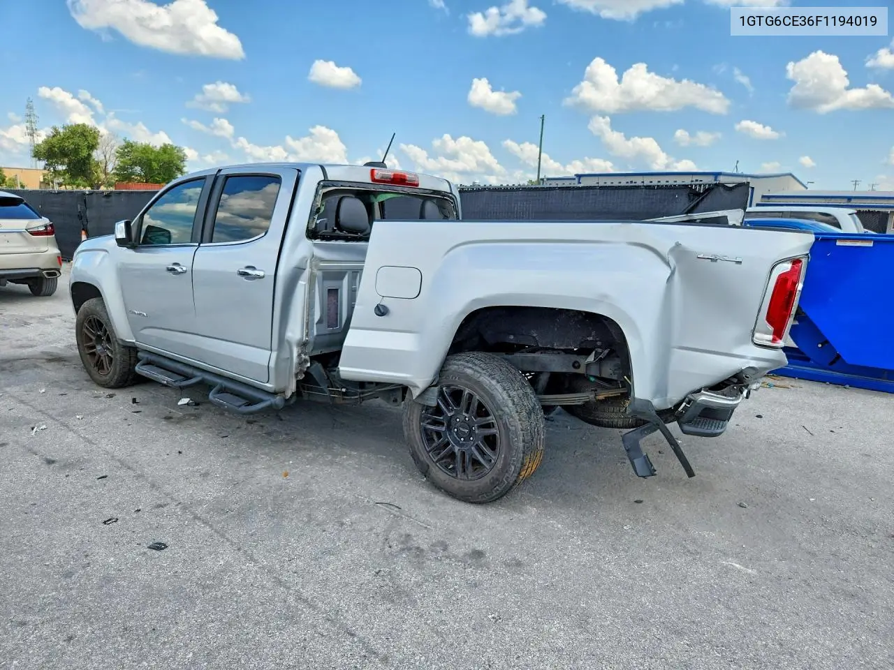 2015 GMC Canyon Slt VIN: 1GTG6CE36F1194019 Lot: 60280446